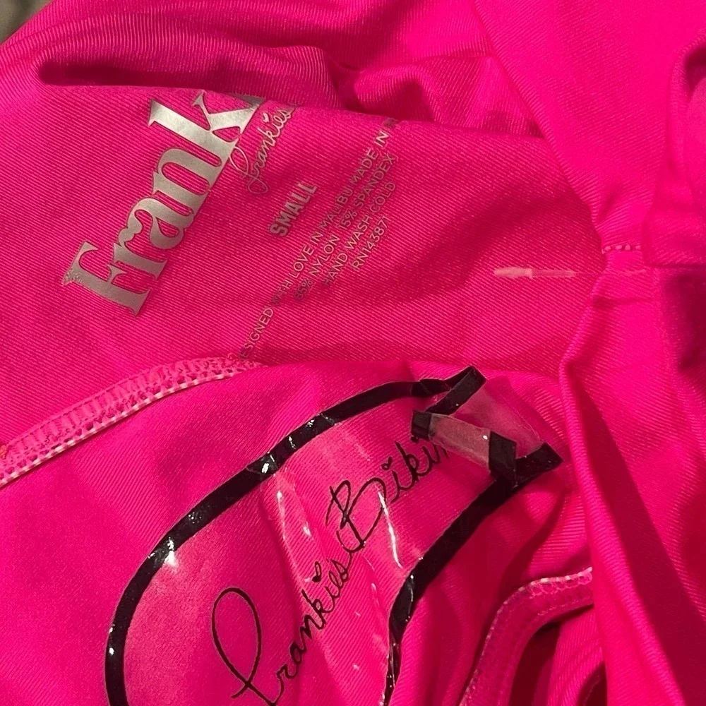 Frankies Bikinis Anne Solid High Waist Barbie Core Bottom Pink Size Small NWOT